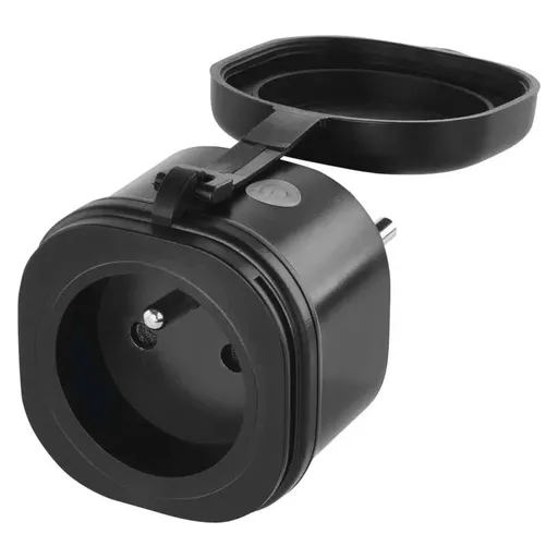 EMOS GoSmart Wifi černá zásuvka s krytkou IP44 P5552