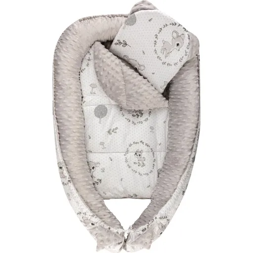 Bomimi Harmo Hnízdečko s polštářkem minky, koloušek šedá