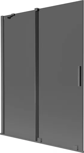 MEXEN/S Velar dvoukřídlá posuvná vanová zástěna 130 x 150, grafit, grafit kartáčovaná 896-130-000-41-66
