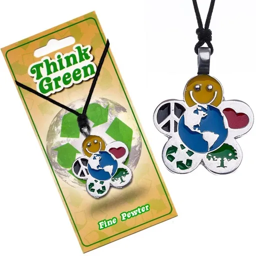 Náhrdelník s EKO motivem, přívěsek ve tvaru květu