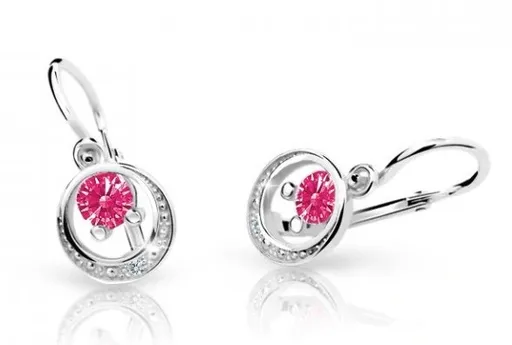 Cutie Jewellery Dětské náušnice z bílého zlata C1997-10-X-2 fuchsiová