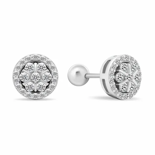 Brilio Silver Blyštivé stříbrné náušnice se zirkony EA490W