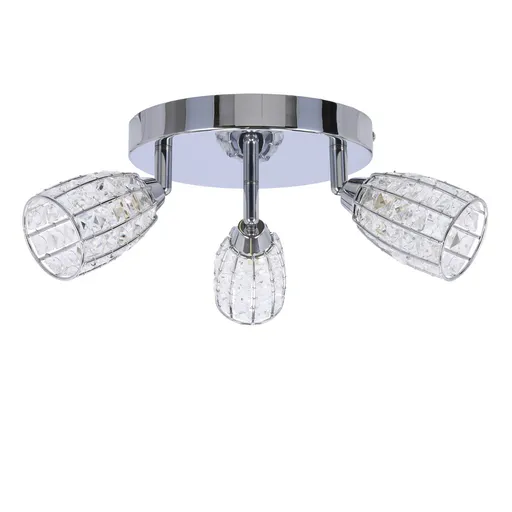 Stropní lampa Shiba chrom, plafond 3x15W g9, stínidlo transparentní