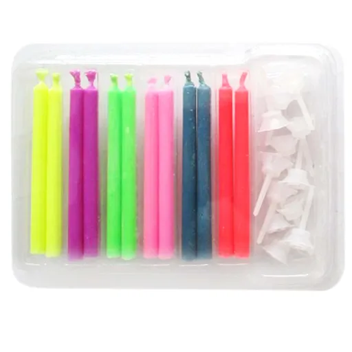 TORO SVÍČKY NA DORT S BAREVNÝM PLAMENEM 12KS S DRŽÁČKEM
