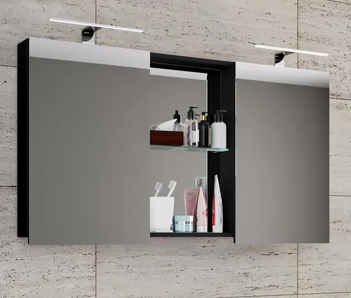 VCM Zrcadlová skříňka Budasi, černá