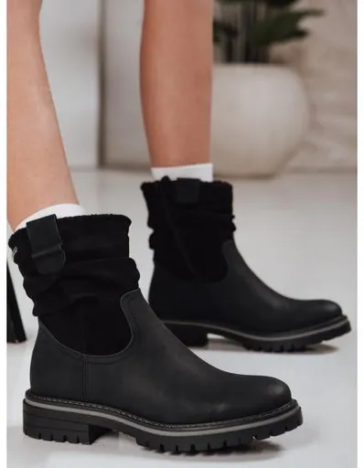 Dámské semišové kozačky černé