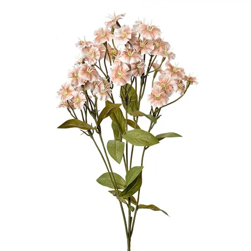 Dekorace lososová umělá květina hvozdík - 8*8*63 cm Clayre & Eef