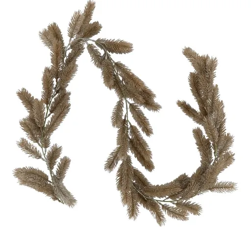 Vánoční champagne jedlová girlanda Garland se třpytkami - 180 cm Chic Antique