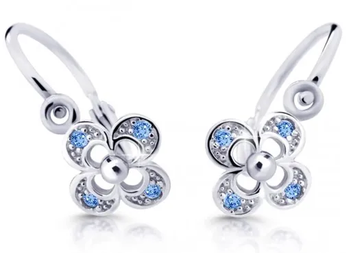 Cutie Jewellery Dětské náušnice z bílého zlata C2200-10-X-2 světle modrá