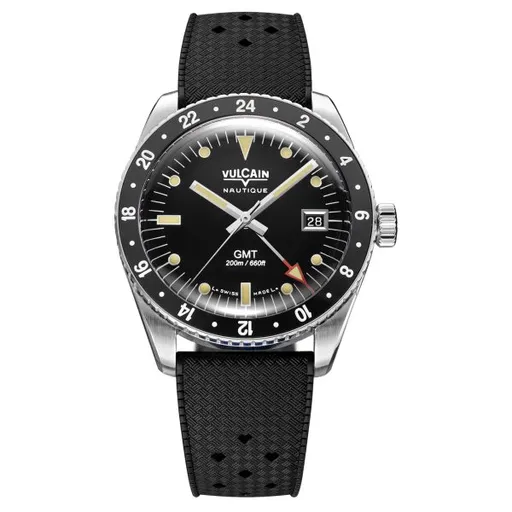 Vulcain Skindiver GMT - Black Luminova Beige - Rubber Tropic