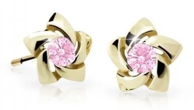 Cutie Jewellery Zlaté dětské náušnice C2201-30-X-1 růžová