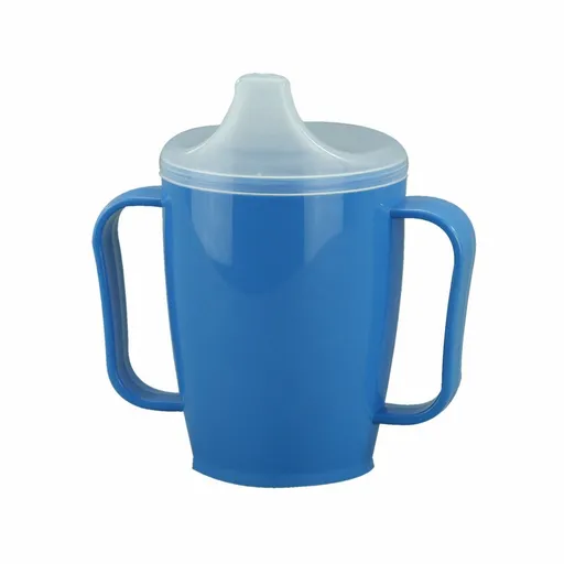 Hrnek s pítkem se dvěma víčky 250 ml, modrá