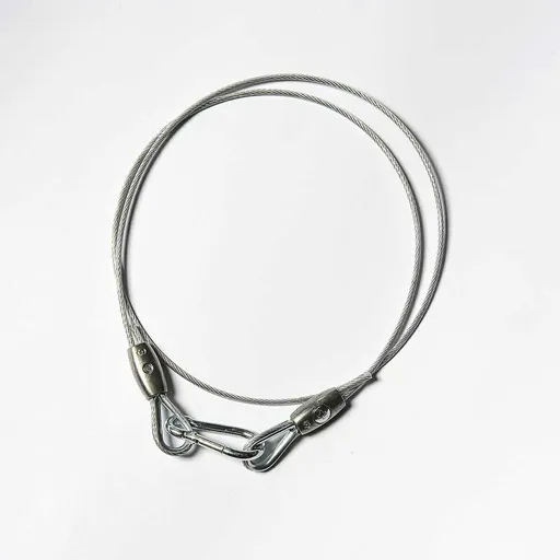 Nosné ocelové lanko 14 m pro venkovní soupravy s oky na obou koncích a karabinou