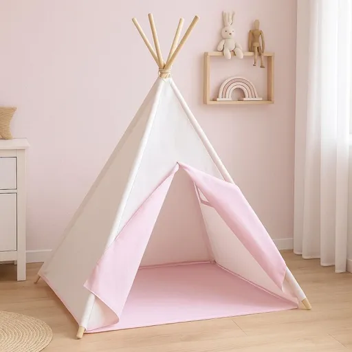 Infantastic 74164 Dětský stan teepee, růžovo/béžový, bez příslušenství