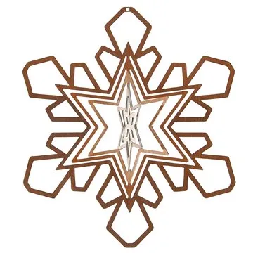 Vločka zlatá závěs vánoční plech. 7,8x8cm 1909E-325.SS6 (8595138568048)