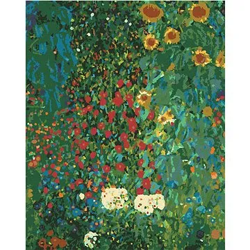 Diamondi - Diamantové malování - ZAHRADA SE SLUNEČNICEMI (G. KLIMT), 40x50 cm, bez rámu a bez vypnut (605456A)
