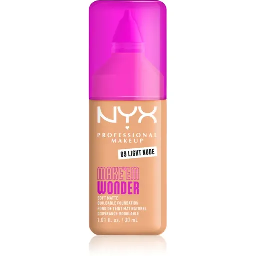 NYX Professional Makeup Make ‘Em Wonder lehký matující make-up odstín 09 Light Nude 30 ml