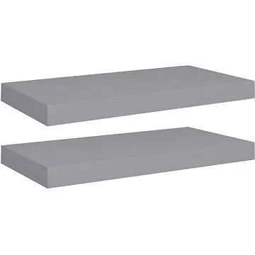 Shumee plovoucí nástěnné 2 ks šedé 50×23×3,8 cm MDF, 323851 (323851)