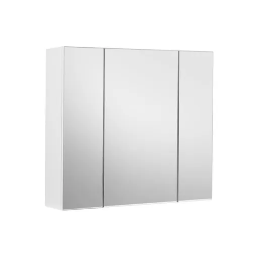 Koupelnová závěsná skříňka se zrcadlem, bílá