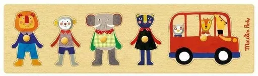 Dřevěné vkládací puzzle Autobus