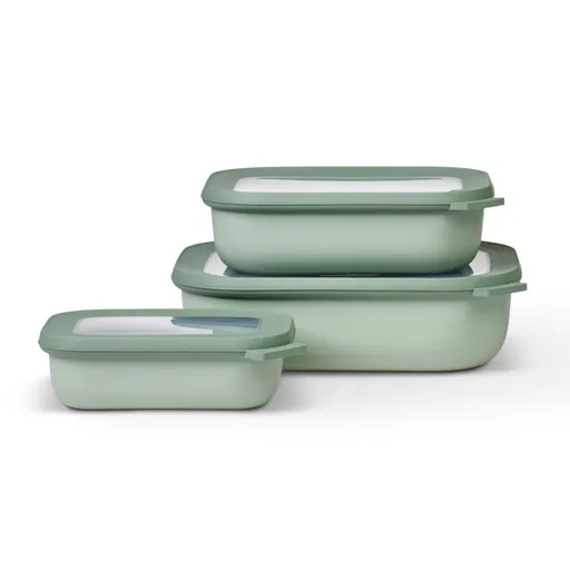 Box na potraviny CIRQULA RECT L, sada 3 ks, severská šalvěj, plast, Mepal