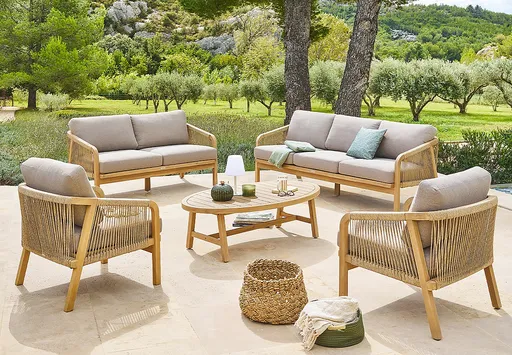 DEOKORK Luxusní sestava z akácie BRIGHTON pro 7 osob