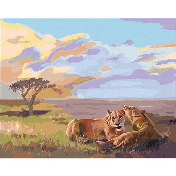 Zuty - Malování podle čísel - LVICE NA TRÁVĚ (D. RUSTY RUST), 80x100 cm, vypnuté plátno na rám (HRAmmb02489nad)