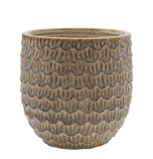 Latté obal na květináč se vzorem Gaston - Ø 14*14 cm Chic Antique