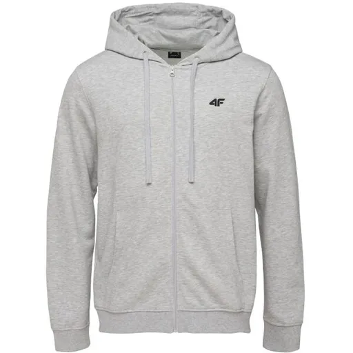 4F SWEATSHIRT FULL ZIP Pánská mikina, šedá, velikost
