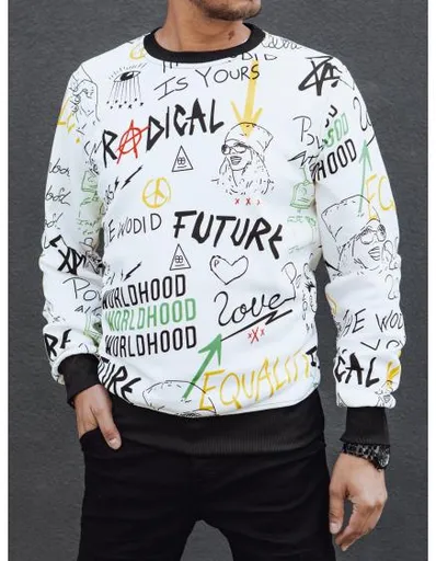 Pánská mikina s kapucí NICER bílá