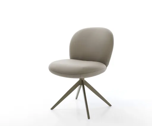 Otočná židle Nube-Flex pravá kůže bláto křížový rám široký