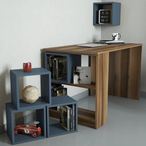 Psací stůl Box - Walnut, Chalcedony