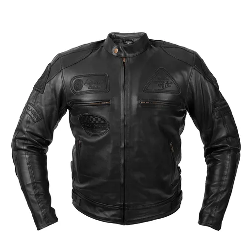 Pánská kožená moto bunda W-TEC Urban Noir černá 5XL