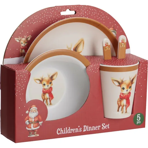 5dílná dětská jídelní sada z melaminu Sobík