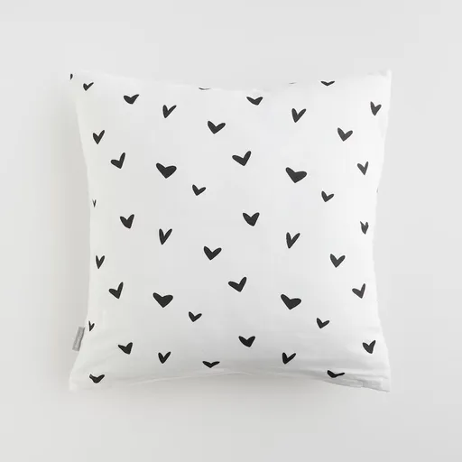 HOME & YOU Povlak na polštář srdce 45 x 45 cm - bílá