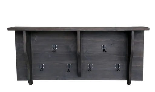 Hnědá dřevěná polička s háčky Bourseiller - 99*18*45 cm 41075800