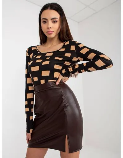 Dámská halenka s potiskem JUNIPER černo-hnědá