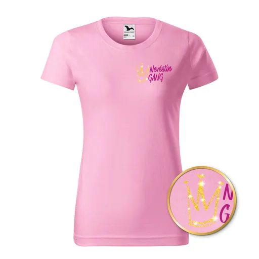 Bontis Tričko Tým nevěsty TŘPYTIVÁ KORUNKA - Růžová | L