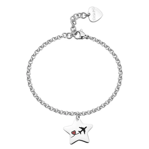 S'Agapõ Ocelový náramek s přívěskem Cestování Be My Family SBY044