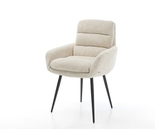 Jídelní židle Abelia-Flex s područkami manšestr béžová podnož