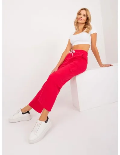 Dámské tepláky basic z bavlny červené