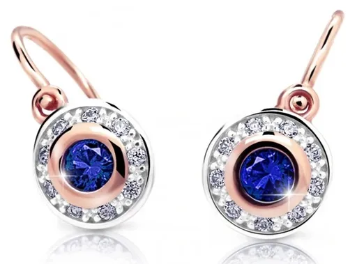 Cutie Jewellery Třpytivé dětské bicolor náušnice C2400-10-X-4 modrá