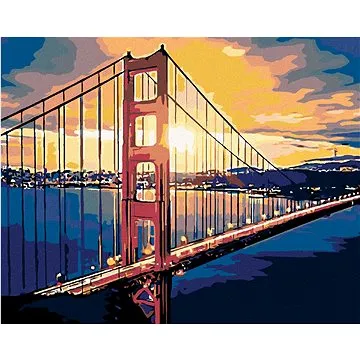 Diamondi - Diamantové malování - MOST A VÝCHOD SLUNCE, 40x50 cm, bez rámu a bez vypnutí plátna (603612A)