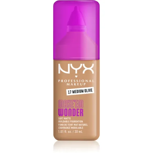 NYX Professional Makeup Make ‘Em Wonder lehký matující make-up odstín 17 Medium olive 30 ml