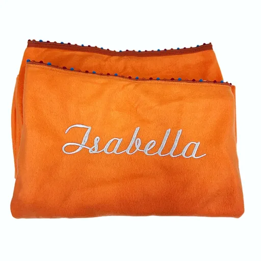 Deka s bambulkami  + polštář Lama s výšivkou