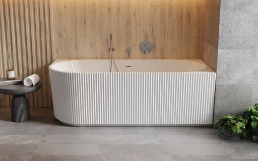 BESCO Volně stojící vana DENAYA bílá, sifon se štěrbinovým přepadem Barva Bílá, Barva sifonu Bílá, Rozměr vany 150 × 75 Způsob provedení Pravé VANDENA150PW