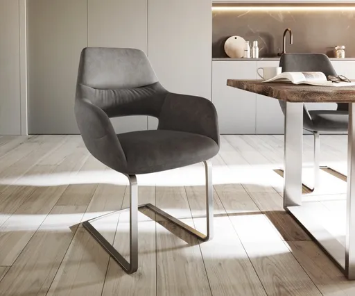 Jídelní židle Yago-Flex s područkami konzolová podnož plochá