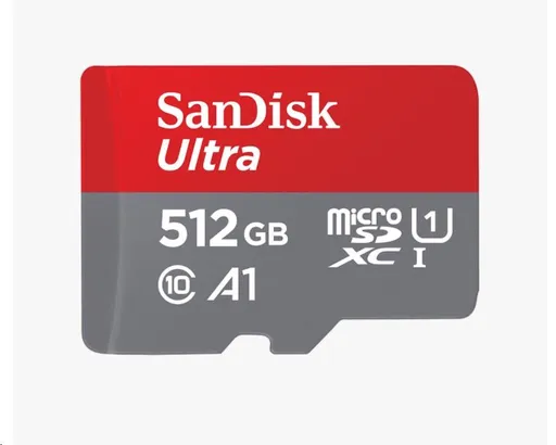 SanDisk MicroSDXC karta 512GB Ultra (100MB/s, Class 10, Android) + adaptér
