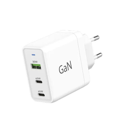 WG - Síťová nabíječka GaN 3x USB, 1x USB-A 30W + 2x USB-C 65W, bílá