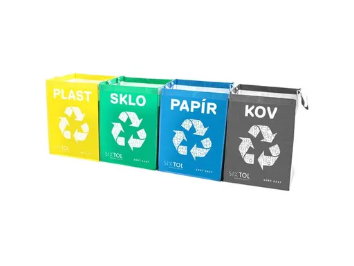 Tašky na tříděný odpad SIXTOL Sort Easy 4 Metal 4x36l